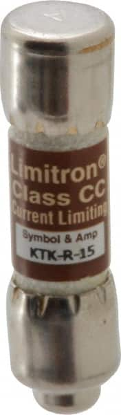 Cooper Bussmann - 600 VAC, 15 Amp, Fast-Acting General Purpose Fuse - Fuse Holder Mount, 1-1/2" OAL, 200 at AC (RMS) kA Rating, 13/32" Diam - Benchmark Tooling