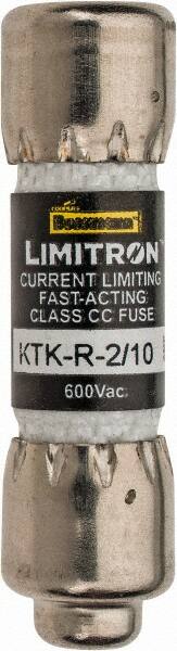 Cooper Bussmann - 600 VAC, 0.2 Amp, Fast-Acting General Purpose Fuse - Fuse Holder Mount, 1-1/2" OAL, 200 at AC (RMS) kA Rating, 13/32" Diam - Benchmark Tooling