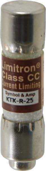 Cooper Bussmann - 600 VAC, 25 Amp, Fast-Acting General Purpose Fuse - Fuse Holder Mount, 1-1/2" OAL, 200 at AC (RMS) kA Rating, 13/32" Diam - Benchmark Tooling