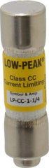 Cooper Bussmann - 300 VDC, 600 VAC, 1.25 Amp, Time Delay General Purpose Fuse - Fuse Holder Mount, 1-1/2" OAL, 20 at DC, 200 at AC (RMS) kA Rating, 13/32" Diam - Benchmark Tooling