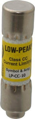 Cooper Bussmann - 150 VDC, 600 VAC, 10 Amp, Time Delay General Purpose Fuse - Fuse Holder Mount, 1-1/2" OAL, 20 at DC, 200 at AC (RMS) kA Rating, 13/32" Diam - Benchmark Tooling