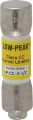 Cooper Bussmann - 300 VDC, 600 VAC, 2.5 Amp, Time Delay General Purpose Fuse - Fuse Holder Mount, 1-1/2" OAL, 20 at DC, 200 at AC (RMS) kA Rating, 13/32" Diam - Benchmark Tooling