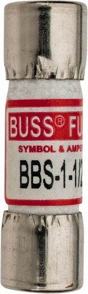 Cooper Bussmann - 600 VAC, 1.5 Amp, Fast-Acting General Purpose Fuse - Fuse Holder Mount, 1-3/8" OAL, 10 at AC kA Rating, 13/32" Diam - Benchmark Tooling