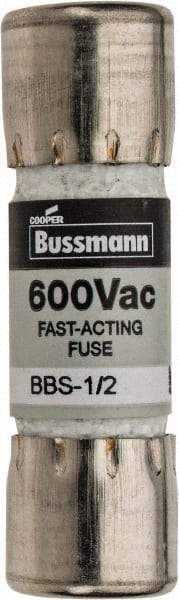 Cooper Bussmann - 600 VAC, 0.5 Amp, Fast-Acting General Purpose Fuse - Fuse Holder Mount, 1-3/8" OAL, 10 at AC kA Rating, 13/32" Diam - Benchmark Tooling