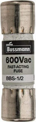 Cooper Bussmann - 600 VAC, 0.5 Amp, Fast-Acting General Purpose Fuse - Fuse Holder Mount, 1-3/8" OAL, 10 at AC kA Rating, 13/32" Diam - Benchmark Tooling