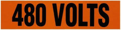 NMC - Electrical Markers Label - Legend: 4160 Volts, English, Black & Orange, 4-1/2" Long x 1-1/8" High, Sign Muscle Finish - Benchmark Tooling