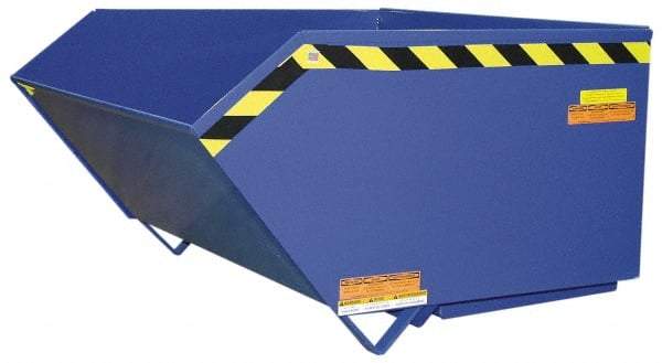 Vestil - 4,000 Lb Load Capacity, 1 Cu Yd, Steel Self-Dumping Hopper - 48-9/16" Wide x 51-1/4" Long x 28-1/4" High, Blue - Benchmark Tooling