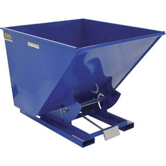 Vestil - 2,000 Lb Load Capacity, 2 Cu Yd, Steel Self-Dumping Hopper - 56-1/4" Wide x 69" Long x 52" High, Blue - Benchmark Tooling
