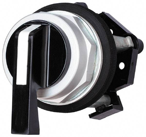 Eaton Cutler-Hammer - 30-1/2mm Mount Hole, 3 Position, Lever Operated, Selector Switch Only - Black, Momentary (MO) - Maintained (MA) - Maintained (MA), Nonilluminated, Oil and Watertight - Benchmark Tooling