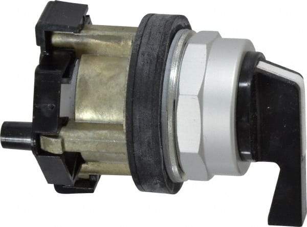 Eaton Cutler-Hammer - 30-1/2mm Mount Hole, 2 Position, Lever Operated, Selector Switch Only - Black, Maintained (MA) - Maintained (MA), Nonilluminated, Oil and Watertight - Benchmark Tooling