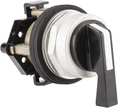 Eaton Cutler-Hammer - 30-1/2mm Mount Hole, 2 Position, Lever Operated, Selector Switch Only - Black, Maintained (MA) - Momentary (MO), Nonilluminated, Oil and Watertight - Benchmark Tooling