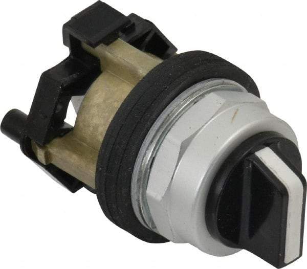 Eaton Cutler-Hammer - 30-1/2mm Mount Hole, 3 Position, Knob Operated, Selector Switch Only - Black, Maintained (MA) - Maintained (MA) - Momentary (MO), Nonilluminated, Oil and Watertight - Benchmark Tooling