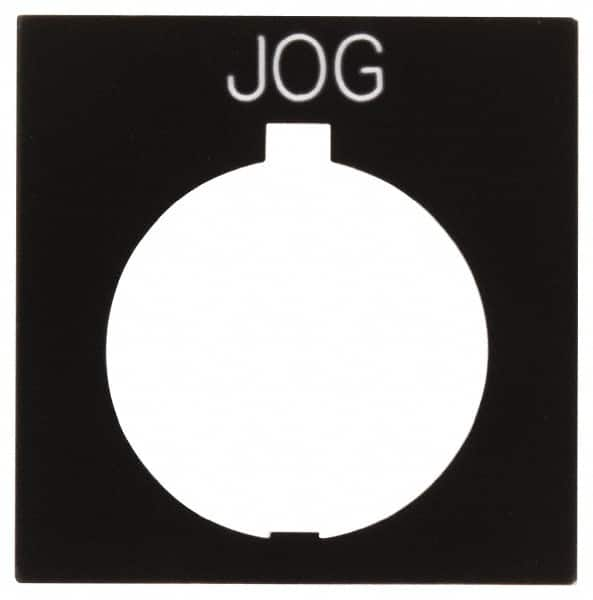 Eaton Cutler-Hammer - Square, Legend Plate - Jog - Black Background, 30-1/2mm Hole Diameter, 1.77 Inch Square - Benchmark Tooling