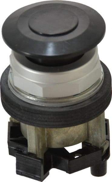 Eaton Cutler-Hammer - 30-1/2mm Mount Hole, Extended Mushroom Head, Pushbutton Switch Only - Round, Black Pushbutton, Nonilluminated, Maintained (MA), Corrosion Resistant, Oiltight and Watertight - Benchmark Tooling