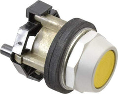 Eaton Cutler-Hammer - 30-1/2mm Mount Hole, Flush, Pushbutton Switch - Yellow Pushbutton, Nonilluminated, Momentary (MO) - Benchmark Tooling