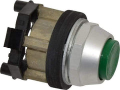 Eaton Cutler-Hammer - 30-1/2mm Mount Hole, Extended Straight, Pushbutton Switch Only - Round, Green Pushbutton, Nonilluminated, Momentary (MO), Corrosion Resistant, Oiltight and Watertight - Benchmark Tooling