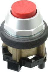 Eaton Cutler-Hammer - 30-1/2mm Mount Hole, Extended Straight, Pushbutton Switch Only - Round, Red Pushbutton, Nonilluminated, Momentary (MO), Corrosion Resistant, Oiltight and Watertight - Benchmark Tooling