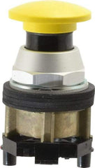 Eaton Cutler-Hammer - 30-1/2mm Mount Hole, Extended Mushroom Head, Pushbutton Switch - Yellow Pushbutton, Nonilluminated, Momentary (MO) - Benchmark Tooling