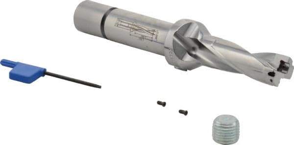 Iscar - 2.06" Max Drill Depth, 3xD, 11/16" Diam, Indexable Insert Drill - 3/4" Shank Diam, Straight Shank - Benchmark Tooling