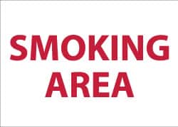NMC - "Smoking Area", 10" Long x 14" Wide, Rigid Plastic Safety Sign - Rectangle, 0.05" Thick, Use for Smoking Regulations - Benchmark Tooling