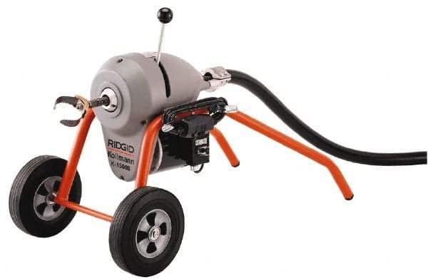 Ridgid - Electric Battery Drain Cleaning Machine - For 3" to 8" Pipe, 200' Cable, 710 Max RPM - Benchmark Tooling