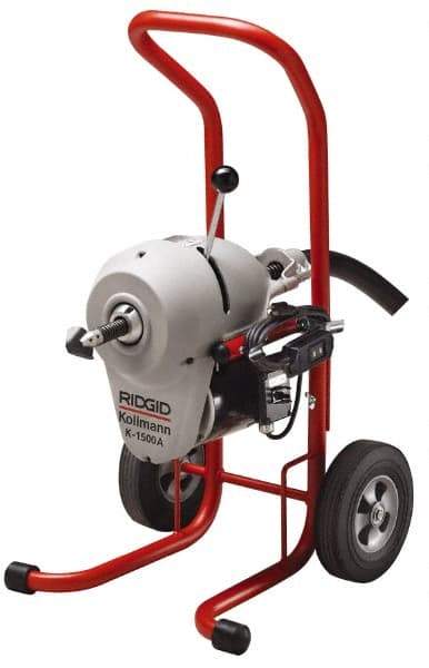 Ridgid - Electric Battery Drain Cleaning Machine - For 3" to 8" Pipe, 200' Cable, 710 Max RPM - Benchmark Tooling