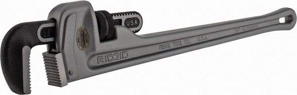 Ridgid - 24" Aluminum Straight Pipe Wrench - 3" Pipe Capacity - Benchmark Tooling