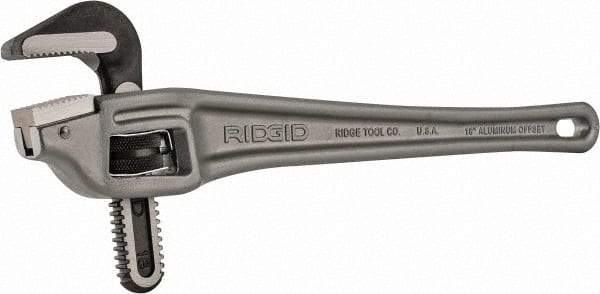 Ridgid - 18" Aluminum Offset Pipe Wrench - 2-1/2" Pipe Capacity - Benchmark Tooling