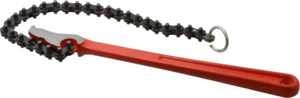 Ridgid - 2" Max Pipe Capacity, 15-3/4" Long, Chain Wrench - 4" Actual OD, 12" Handle Length - Benchmark Tooling