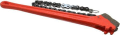 Ridgid - 2-1/2" Max Pipe Capacity, 20-1/4" Long, Chain Wrench - 5" Actual OD, 18" Handle Length - Benchmark Tooling