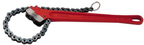 Ridgid - 4-1/2" Max Pipe Capacity, 29" Long, Chain Wrench - 7-1/2" Actual OD, 36" Handle Length - Benchmark Tooling