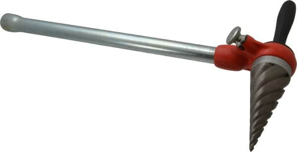 Ridgid - 1/4 to 2 Pipe Capacity, Spiral Pipe Reamer with Handle - Cuts Metallic Tubing - Benchmark Tooling