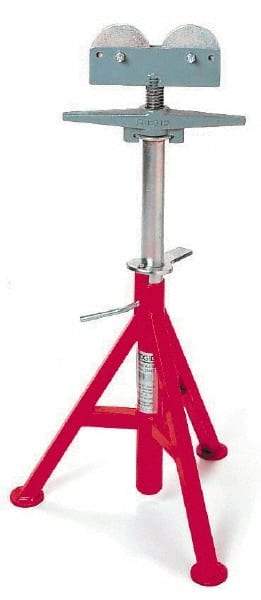 Ridgid - 12" Pipe Capacity, Adjustable Pipe Stand with 2 Roller Head - 32" to 55" High, 2,500 Lb Capacity - Benchmark Tooling