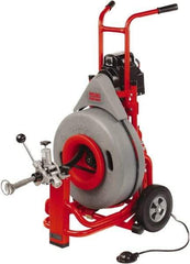 Ridgid - Electric Battery Drain Cleaning Machine - For 3" to 10" Pipe, 0.4286" x 100' Cable, 200 Max RPM - Benchmark Tooling