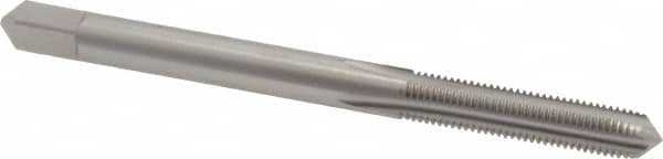 Made in USA - #10-40 UNS 4 Flute Bright Finish High Speed Steel Straight Flute Standard Hand Tap - Plug, Right Hand Thread, 2-3/8" OAL, 7/8" Thread Length, H2 Limit, Oversize - Exact Industrial Supply