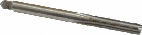 Made in USA - #10-64 UNS 4 Flute Bright Finish High Speed Steel Straight Flute Standard Hand Tap - Bottoming, Right Hand Thread, 2-3/8" OAL, 7/8" Thread Length, H2 Limit, Oversize - Exact Industrial Supply