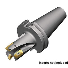 Kennametal - 1-1/4" Cut Diam, 3" Max Depth of Cut, Indexable Square Shoulder End Mill - CV40 CV40 Taper Shank, 0° Lead Angle, Through Coolant - Benchmark Tooling