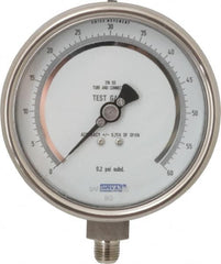 Wika - 4" Dial, 1/4 Thread, 0-300 Scale Range, Pressure Gauge - Lower Connection Mount, Accurate to 0.25% of Scale - Benchmark Tooling