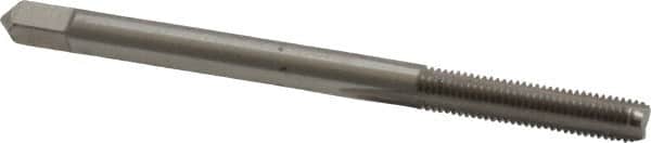 Made in USA - #6-48 UNS 3 Flute Bright Finish High Speed Steel Straight Flute Standard Hand Tap - Bottoming, Right Hand Thread, 2" OAL, 11/16" Thread Length, H2 Limit, Oversize - Exact Industrial Supply