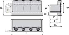 Kennametal - Tool Block Style A2TZN, 26mm Blade Height, 86mm OAL, 44mm OAH, Indexable Cutoff Blade Tool Block - 20mm Shank Height, 19mm Shank Width, Reversible, Series A2 Cut-Off - Benchmark Tooling