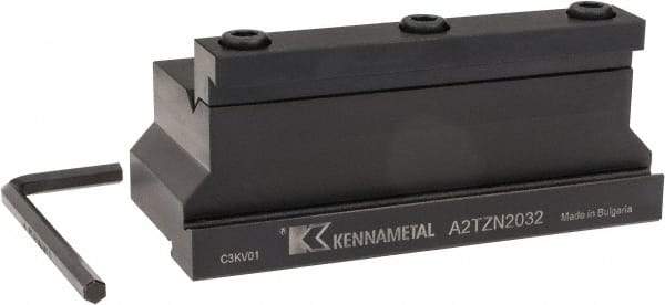Kennametal - Tool Block Style A2TZN, 32mm Blade Height, 110mm OAL, 1.97"& OAH, Indexable Cutoff Blade Tool Block - 1-1/4" Shank Height, 1-1/4" Shank Width, Reversible, Series A2 Cut-Off - Benchmark Tooling
