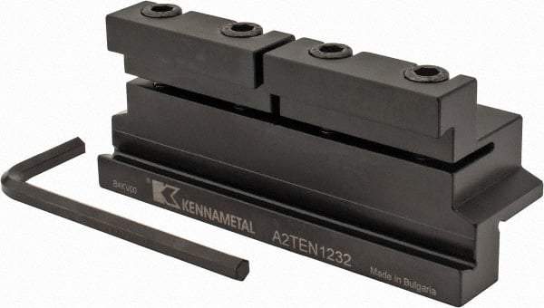 Kennametal - Tool Block Style A2TEN, 32mm Blade Height, 110mm OAL, 48mm OAH, Indexable Cutoff Blade Tool Block - 3/4" Shank Height, 3/4" Shank Width, Reversible, Series A2 Cut-Off - Benchmark Tooling