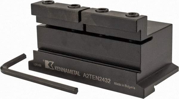 Kennametal - Tool Block Style A2TEN, 32mm Blade Height, 110mm OAL, 57.1mm OAH, Indexable Cutoff Blade Tool Block - 1-1/2" Shank Height, 1-1/2" Shank Width, Reversible, Series A2 Cut-Off - Benchmark Tooling