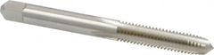 Made in USA - 1/4-24 UNS 4 Flute Bright Finish High Speed Steel Straight Flute Standard Hand Tap - Plug, Right Hand Thread, 2-1/2" OAL, 1" Thread Length, H3 Limit, Oversize - Exact Industrial Supply