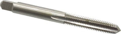 Made in USA - 1/4-27 UNS 4 Flute Bright Finish High Speed Steel Straight Flute Standard Hand Tap - Plug, Right Hand Thread, 2-1/2" OAL, 1" Thread Length, H3 Limit, Oversize - Exact Industrial Supply