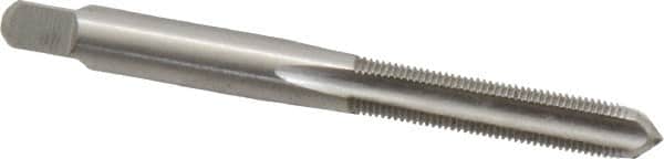 Made in USA - 1/4-40 UNS 4 Flute Bright Finish High Speed Steel Straight Flute Standard Hand Tap - Plug, Right Hand Thread, 2-1/2" OAL, 1" Thread Length, H2 Limit, Oversize - Exact Industrial Supply