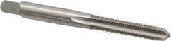 Made in USA - 1/4-40 UNS 4 Flute Bright Finish High Speed Steel Straight Flute Standard Hand Tap - Plug, Right Hand Thread, 2-1/2" OAL, 1" Thread Length, H2 Limit, Oversize - Exact Industrial Supply