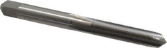 Made in USA - 1/4-48 UNS 4 Flute Bright Finish High Speed Steel Straight Flute Standard Hand Tap - Plug, Right Hand Thread, 2-1/2" OAL, 1" Thread Length, H2 Limit, Oversize - Exact Industrial Supply