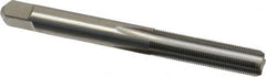 Made in USA - 1/4-48 UNS 4 Flute Bright Finish High Speed Steel Straight Flute Standard Hand Tap - Bottoming, Right Hand Thread, 2-1/2" OAL, 1" Thread Length, H2 Limit, Oversize - Exact Industrial Supply