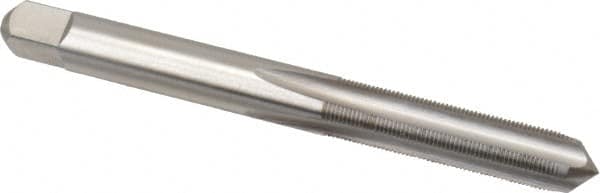 Made in USA - 1/4-56 UNS 4 Flute Bright Finish High Speed Steel Straight Flute Standard Hand Tap - Plug, Right Hand Thread, 2-1/2" OAL, 1" Thread Length, H2 Limit, Oversize - Exact Industrial Supply